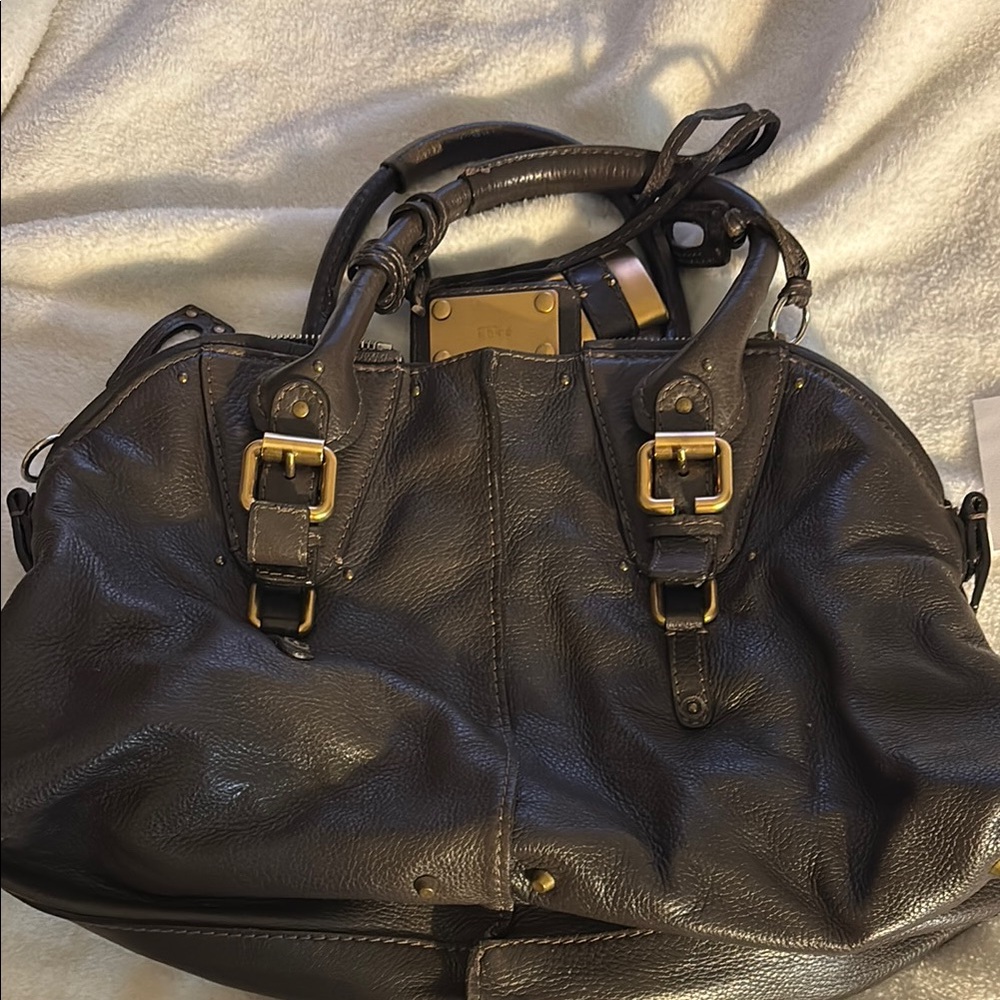 Dark Chocolate Chloe Leather Handbag